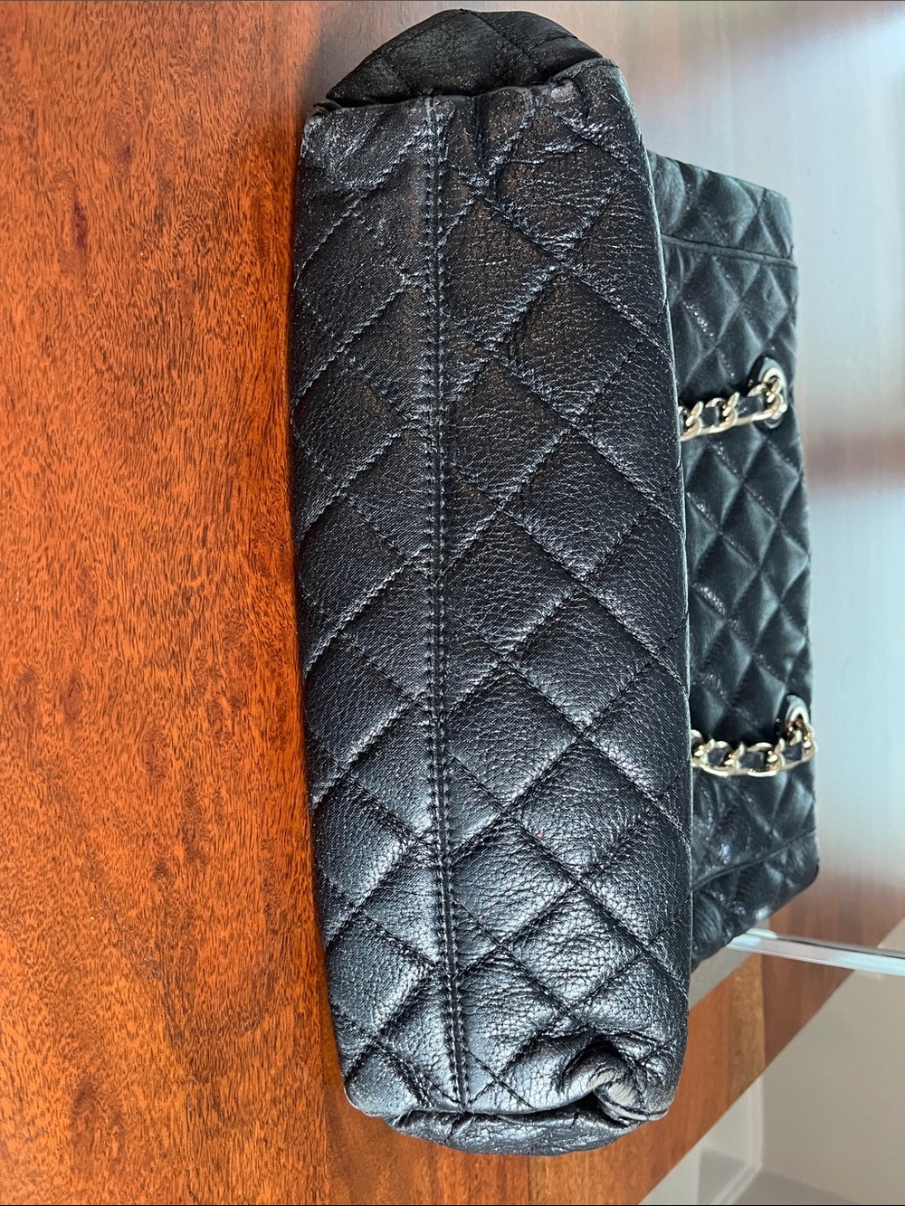 Kate Spade Black Quilted Chainlink Tote - Picture 13 of 16